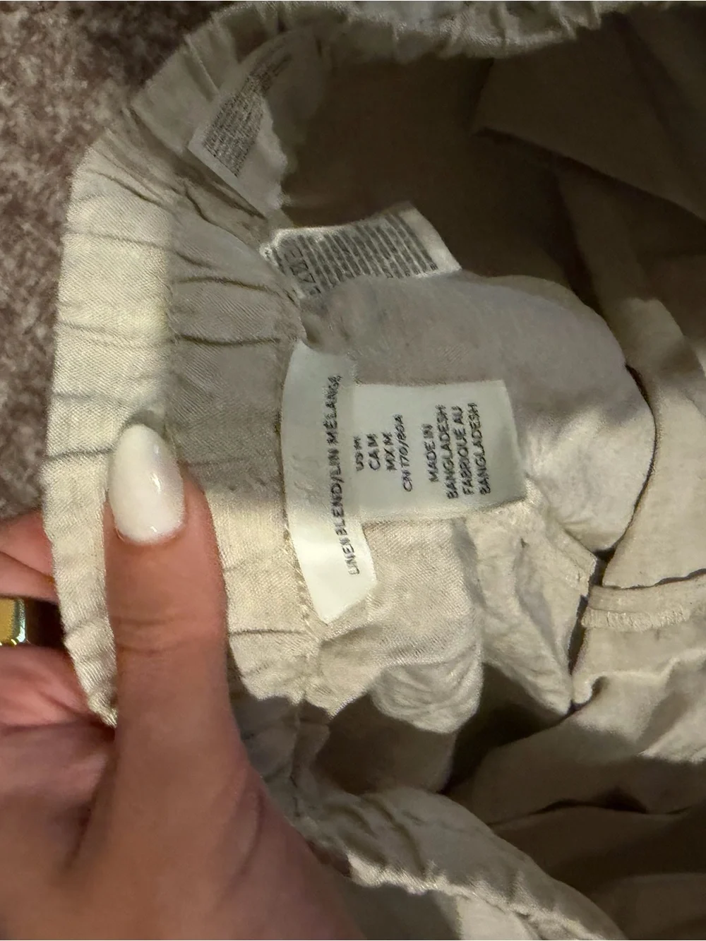 Relaxed Drawstring linen Pants in Light Beige